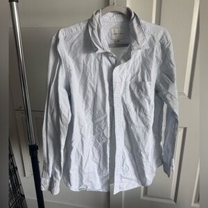 American Eagle Outfitters White Dotted Button Down Shirt